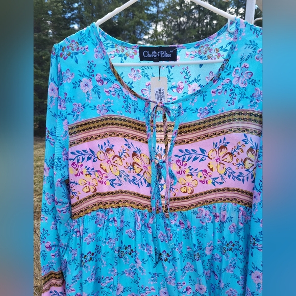 "Double Front Tie Bohemian Bliss" CHERIE BLISS Dress - Picture 4 of 5